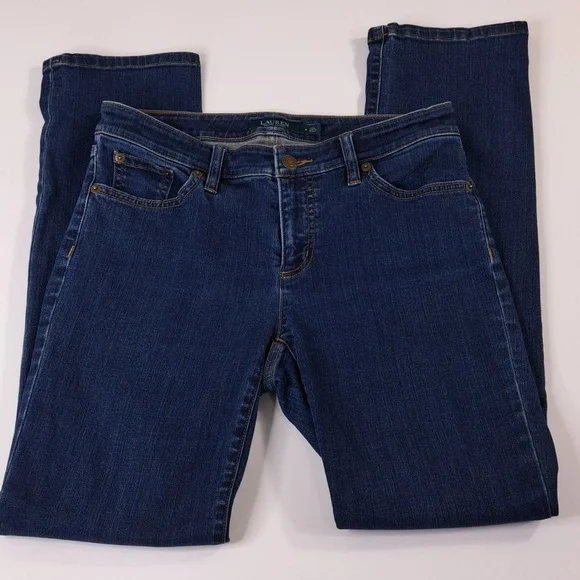 Lauren Ralph Lauren Modern Straight Curvy Blue Jeans Size 4 - Picture 7 of 17